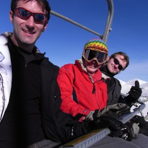 On the chair lift
